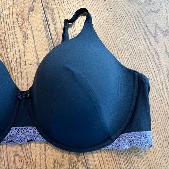 Adore Me Women's Bra Plus Contour Full Coverage Black/Purple Lace Sz. 44E (DD) - Picture 2 of 14